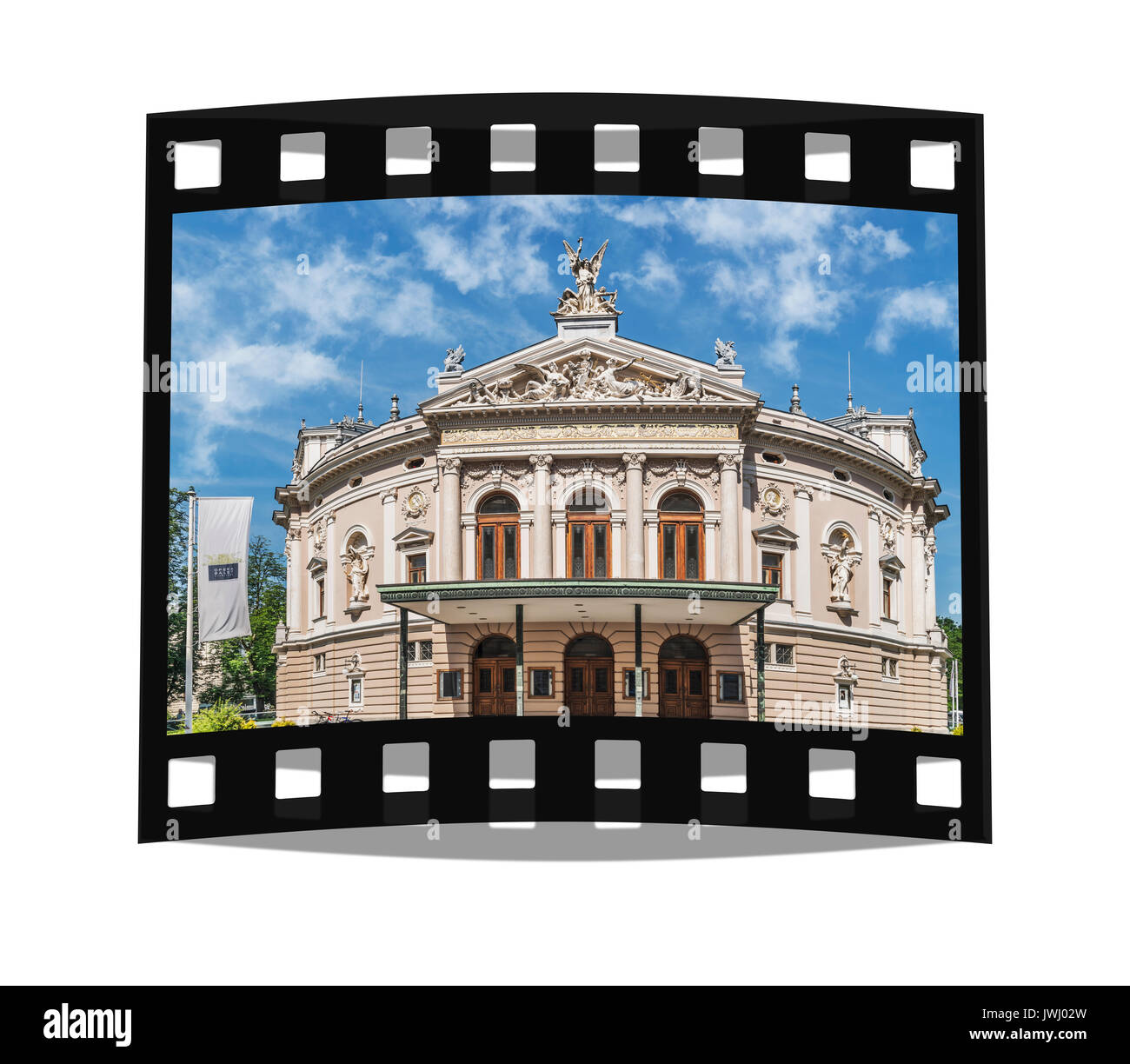 L'opéra de Ljubljana est situé sur la rue Zupanciceva ulica 1. Le bâtiment a été construit en l'an 1892, Ljubljana, Slovénie, Europe Banque D'Images