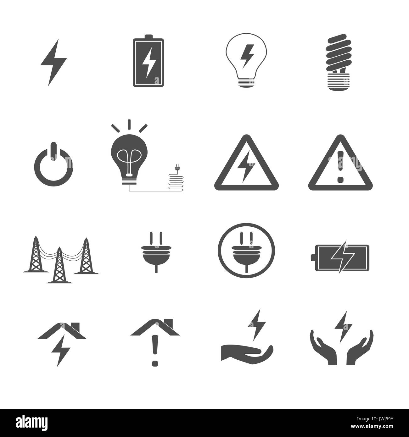 Vector icons set énergie Banque D'Images