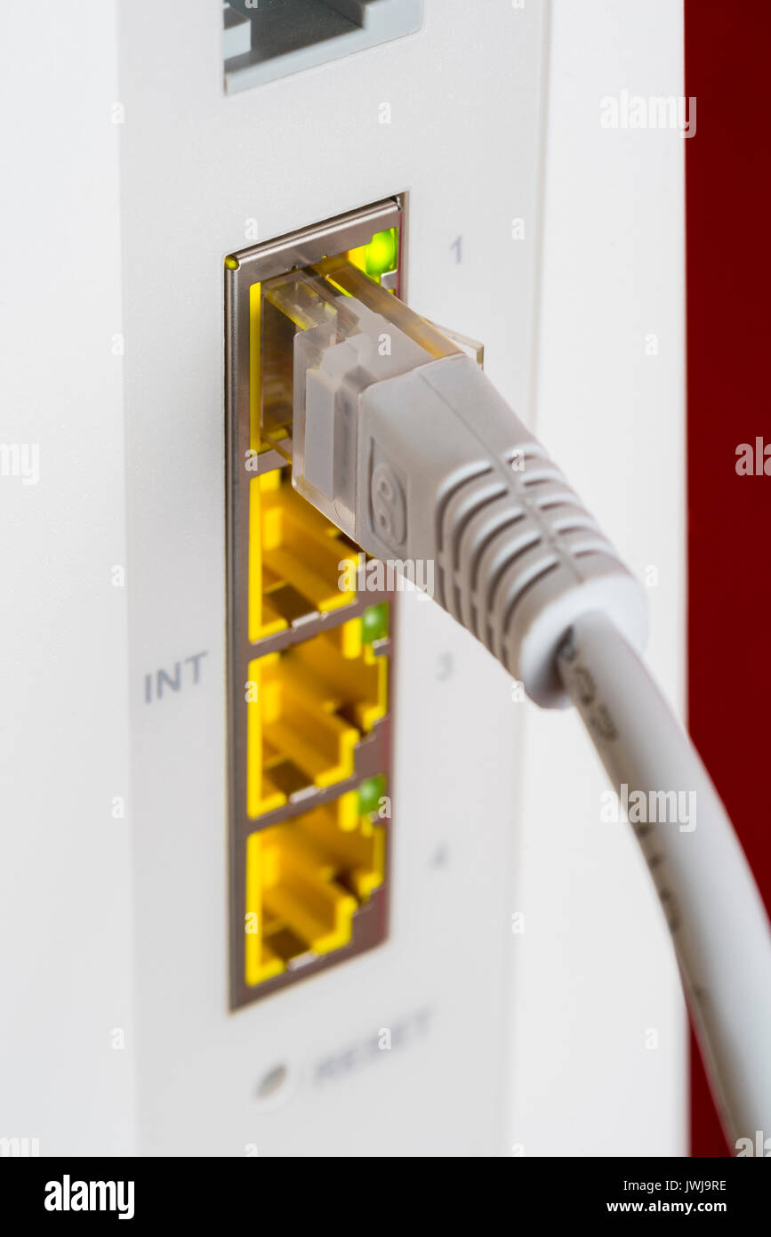 Ordinateur Ethernet connexion internet. Banque D'Images