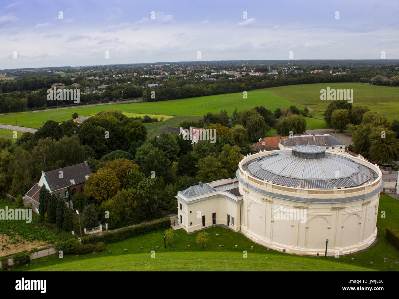 Vue sur le panorama de Waterloo immeuble de la Butte du Lion Banque D'Images