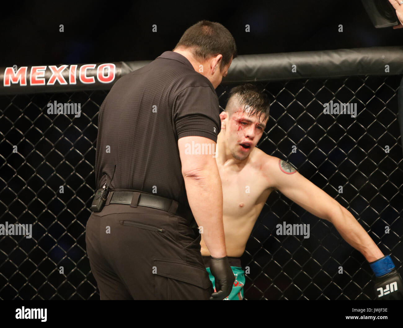 Brandon Moreno prend sergio pettis lors de l'ufc fight night 114 MEXICO,MEXIQUE Banque D'Images