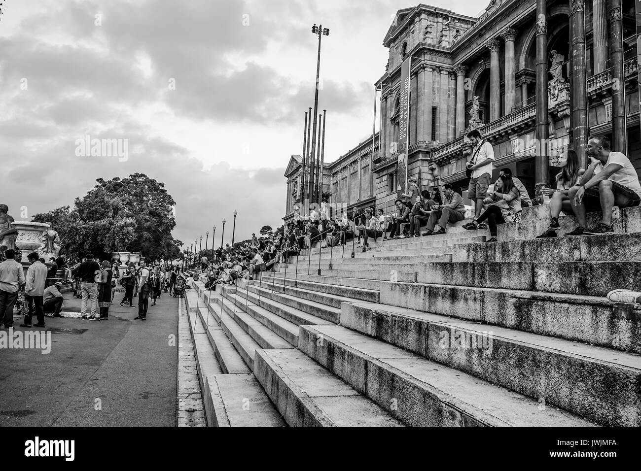 L'escalier au Palais National - Palau Nacional à Barcelone Plaça de Espanya - BARCELONE / ESPAGNE - 2 OCTOBRE 2016 Banque D'Images