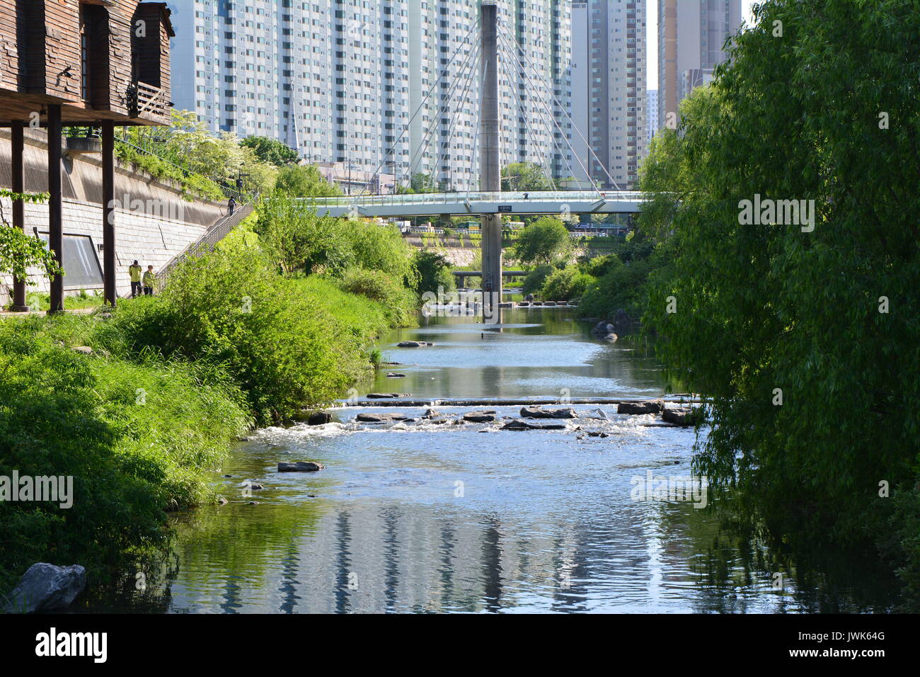 La rivière de Séoul Banque D'Images
