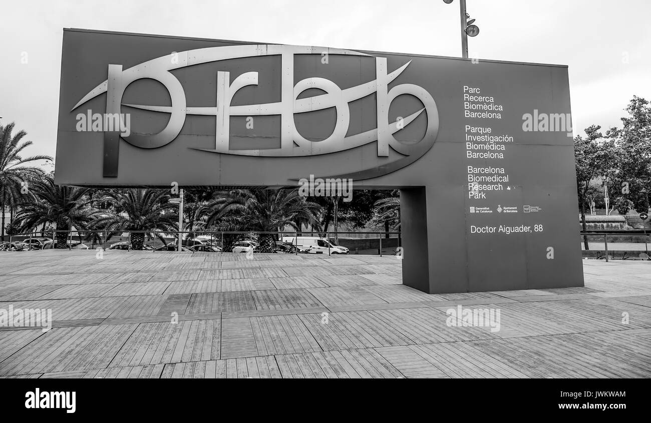 PRBB - construction Centre de recherche biomédicale d'Barcelona - BARCELONE / ESPAGNE - 2 OCTOBRE 2016 Banque D'Images