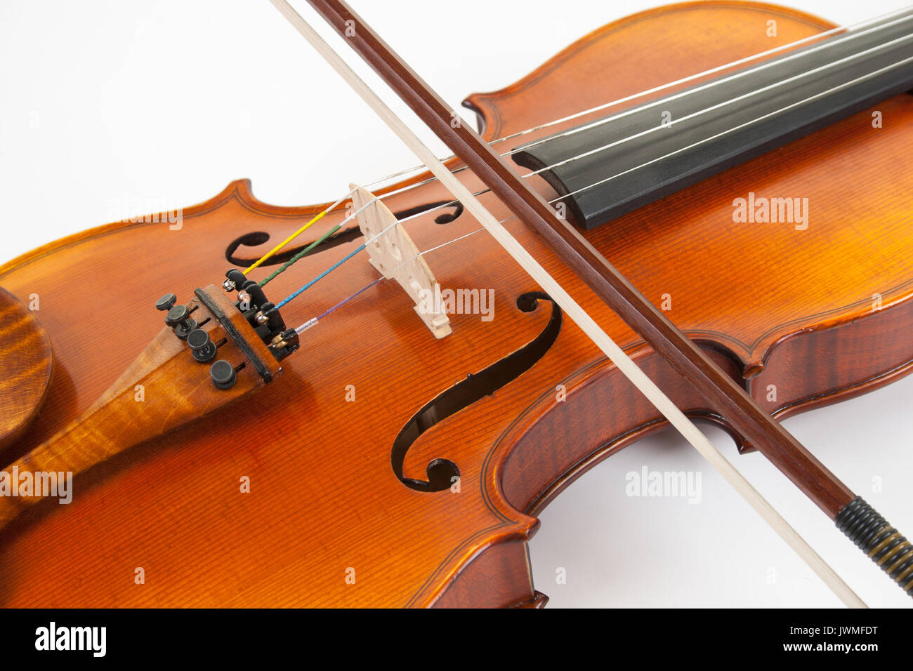 Une belle surface blanche sur violon Banque D'Images