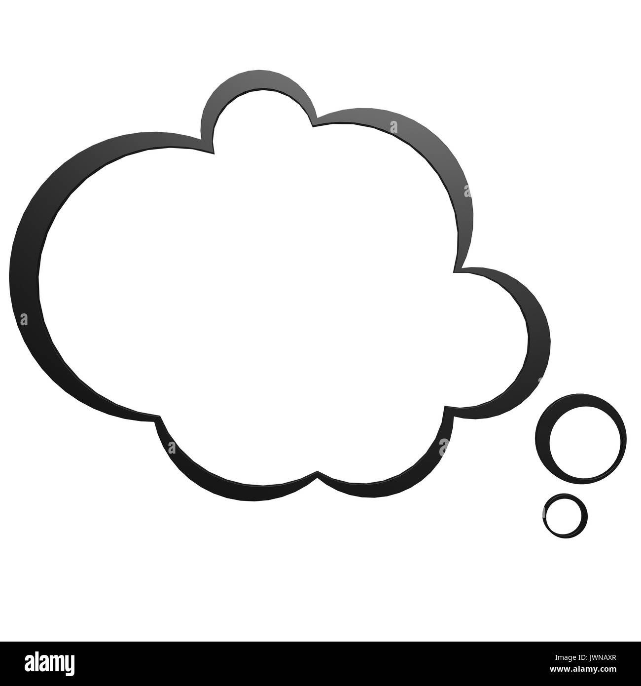 Bulle pensée cartoon image avec hi-res rendus d'art qui pourrait être utilisé pour toute la conception graphique. Banque D'Images