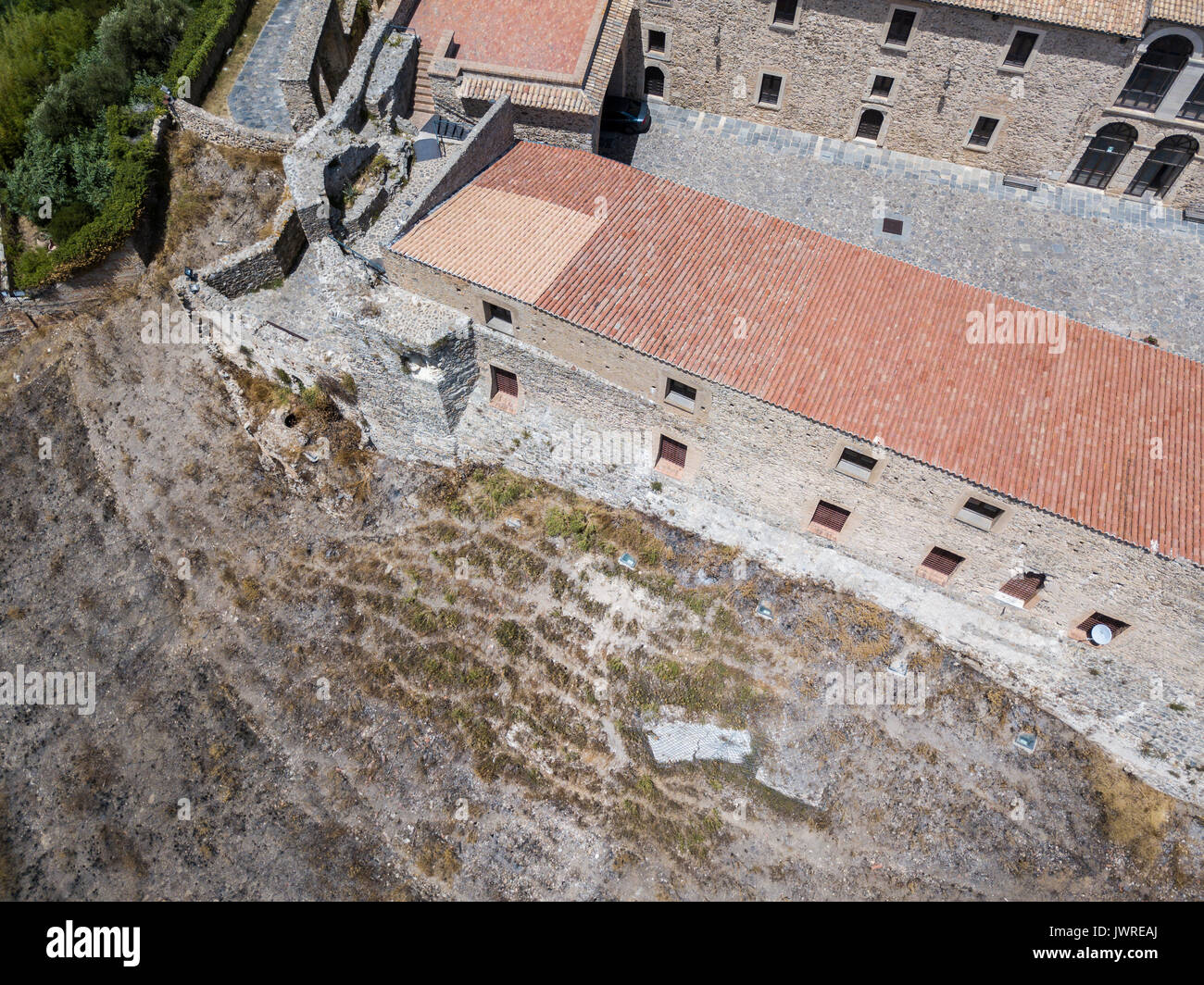 Vue aérienne de Normanno Svevo Castle, Vibo Valentia, Calabre, Italie Banque D'Images