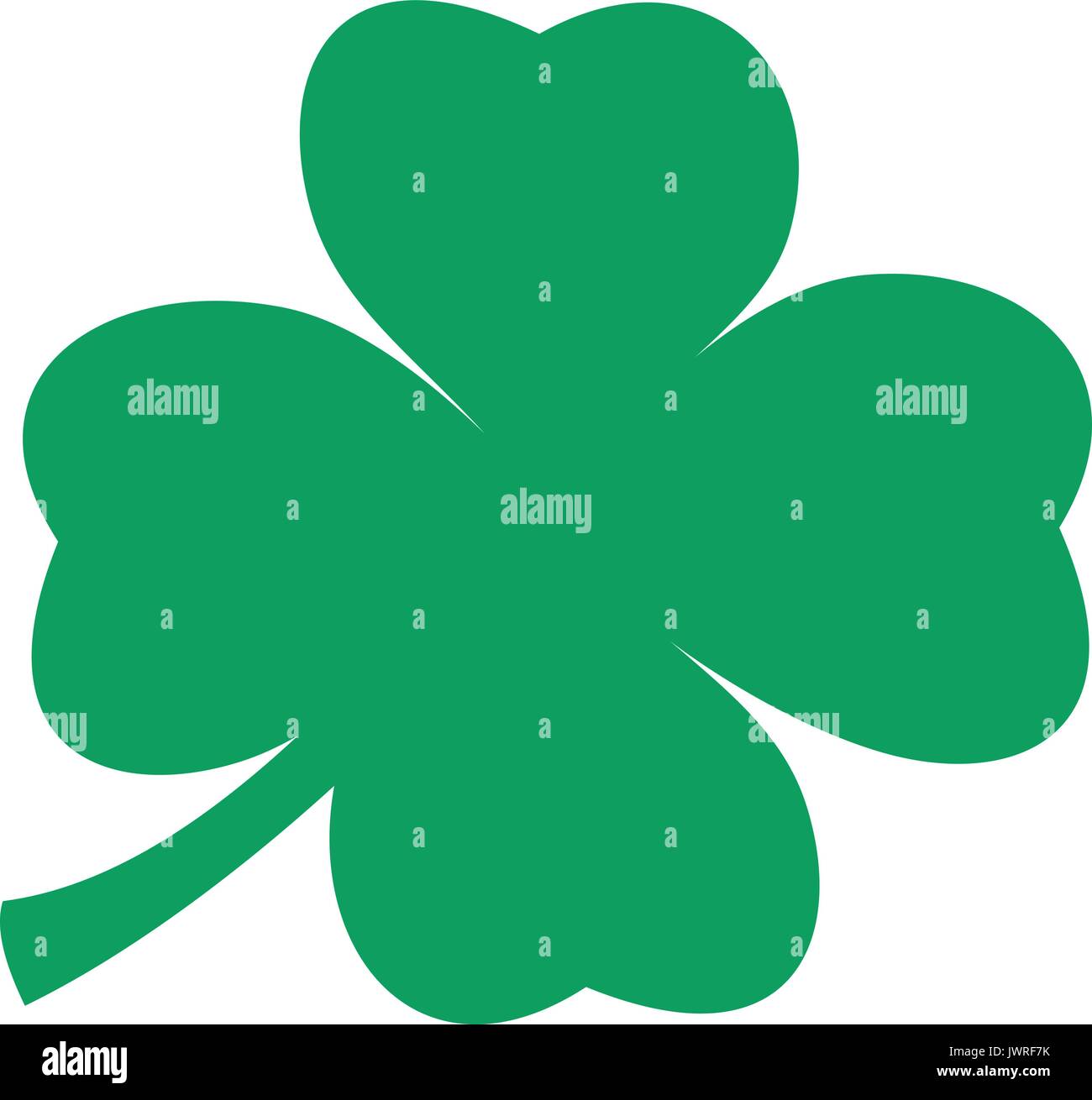 Une silhouette verte d'un trèfle à quatre feuilles Illustration de Vecteur
