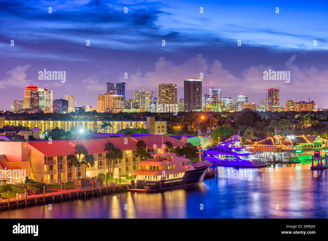 Fort Lauderdale, Floride, États-Unis d'horizon. Banque D'Images