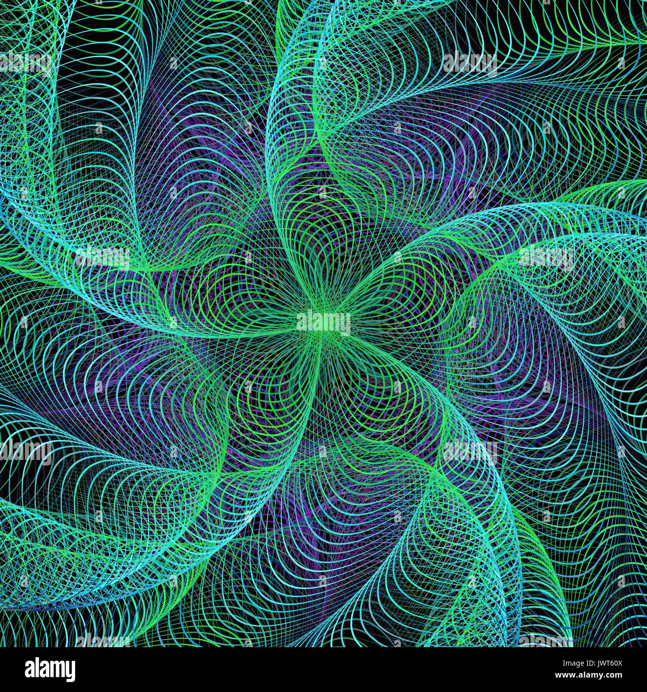 Résumé fond fractal vert rotatif Illustration de Vecteur