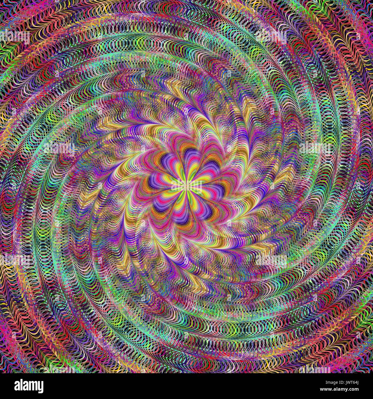 Abstrait coloré design fractale spirale Illustration de Vecteur