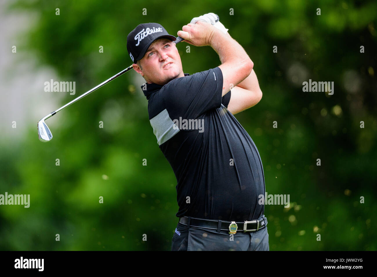 Charlotte, NC, USA.. 13 août, 2017. Jason Kokrak golfeur pendant le championnat de la PGA, le dimanche 13 août 2017 à Quail Hollow à Charlotte, NC. Jacob Kupferman/CSM/Alamy Live News Banque D'Images