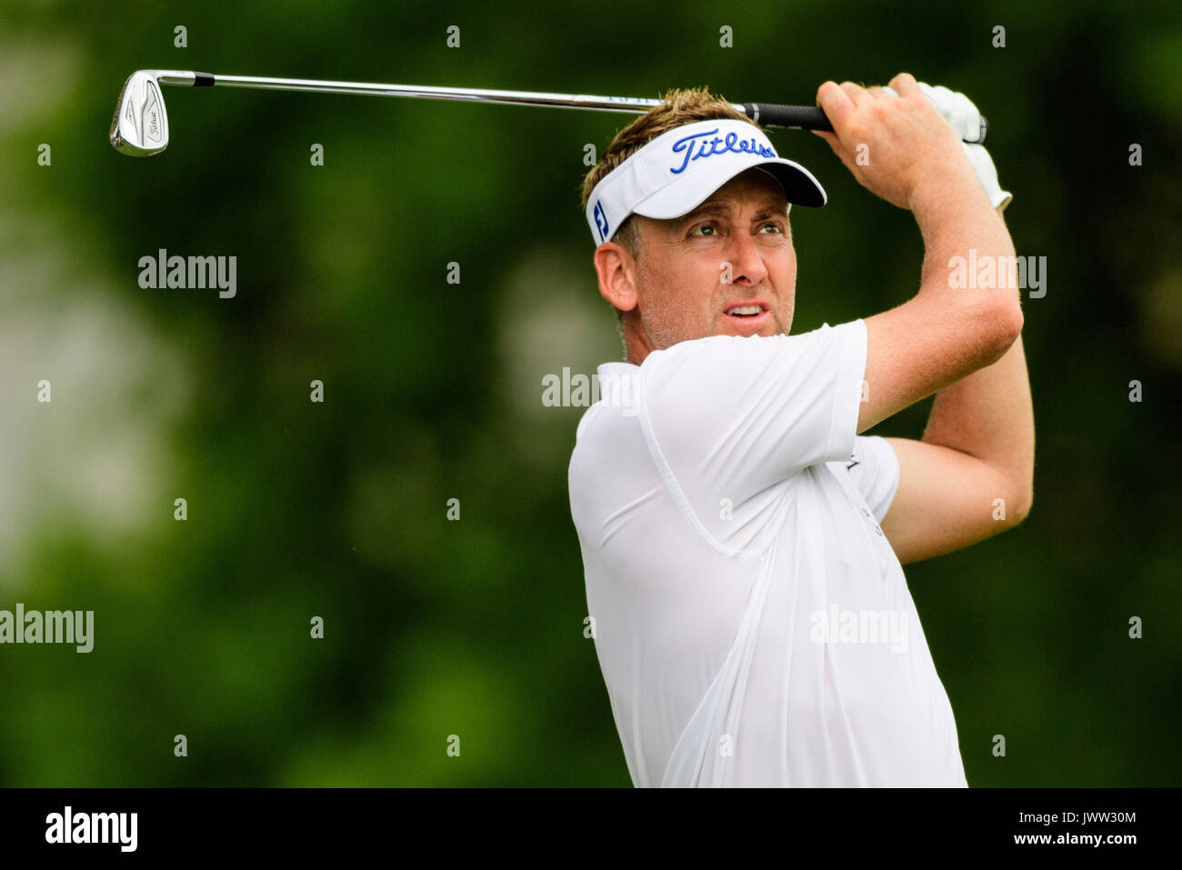 Charlotte, NC, USA.. 13 août, 2017. Ian Poulter golfeur pendant le championnat de la PGA, le dimanche 13 août 2017 à Quail Hollow à Charlotte, NC. Jacob Kupferman/CSM/Alamy Live News Banque D'Images