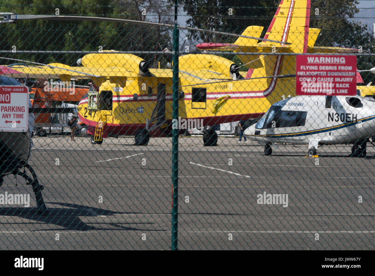 L'aéroport de Van Nuys, CA, USA. 13e Août 2017. Deux Cène Scopper en provenance du Canada est arrivé à Los Angeles pour l'appui de la reste de la saison. Credit : Chester Brown/Alamy Live News Banque D'Images