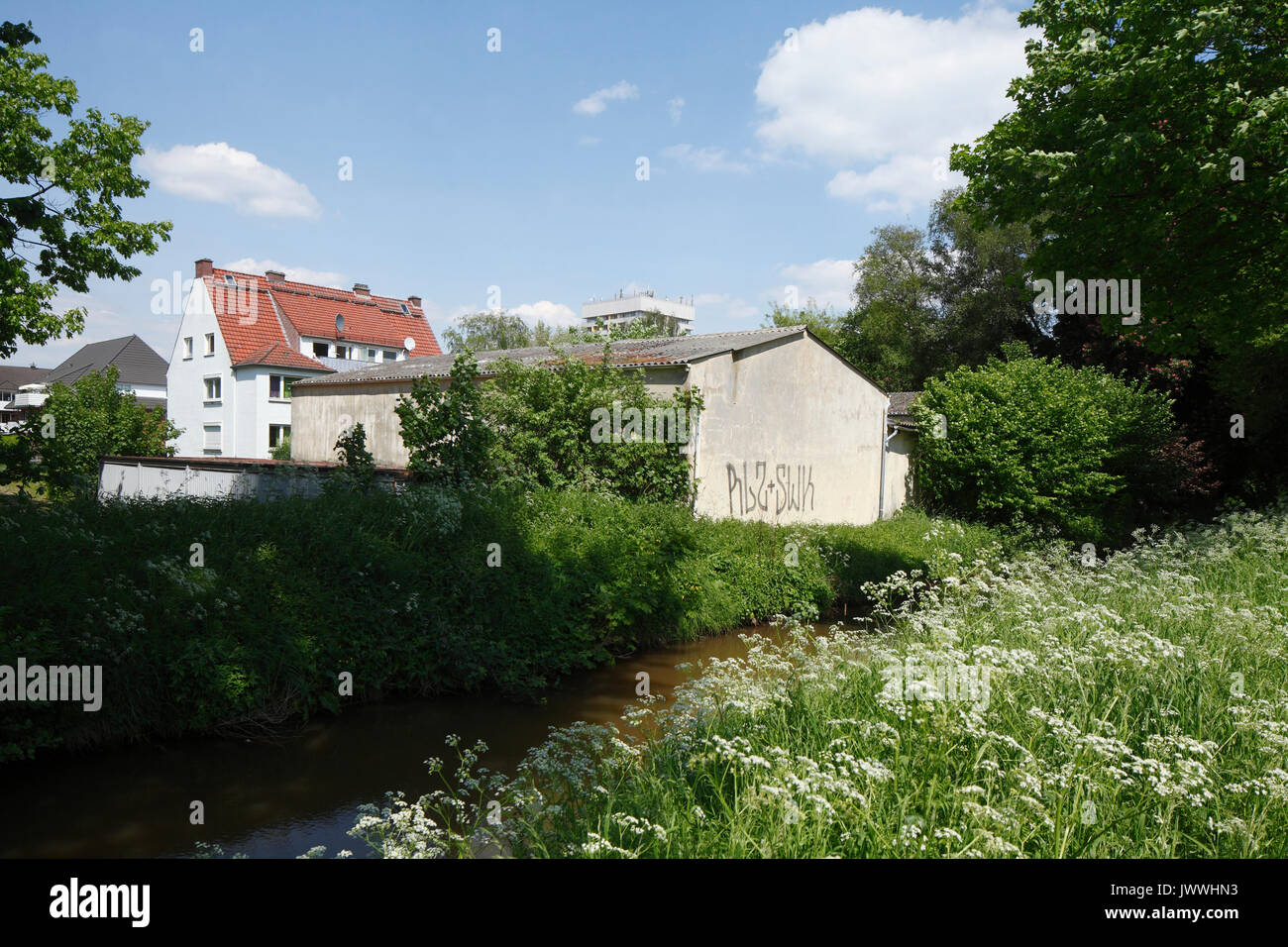 Vieille Feuille gris à Delmenhorst, Allemagne Banque D'Images