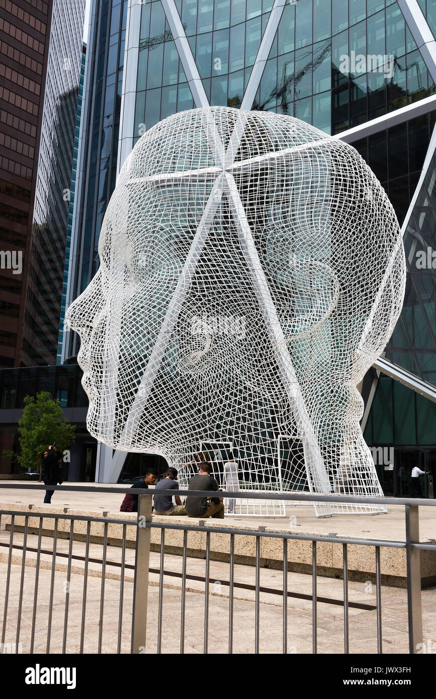 La magnifique sculpture de Jaume Plensa Wonderland à Calgary Alberta Canada Banque D'Images