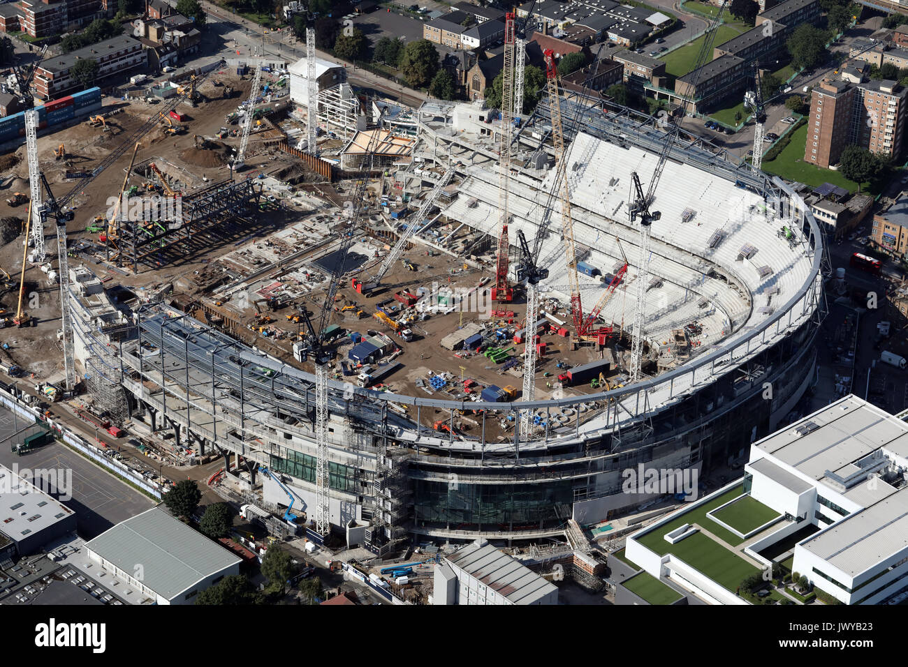Vue aérienne du stade Tottenham Hotspur en construction, Londres, Royaume-Uni Banque D'Images