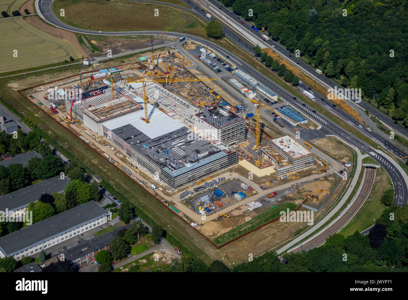 Bundesbank en construction, sur Westfalendamm, Ruhrschnellweg, Banque centrale de l'État, l'Allemand Fort Knox, au cimetière, Dortmund, Ruhr, ni Banque D'Images Bundesbank en construction, sur Westfalendamm, Ruhrschnellweg, Banque centrale de l'État, l'Allemand Fort Knox, au cimetière, Dortmund, Ruhr, ni Banque D'Images