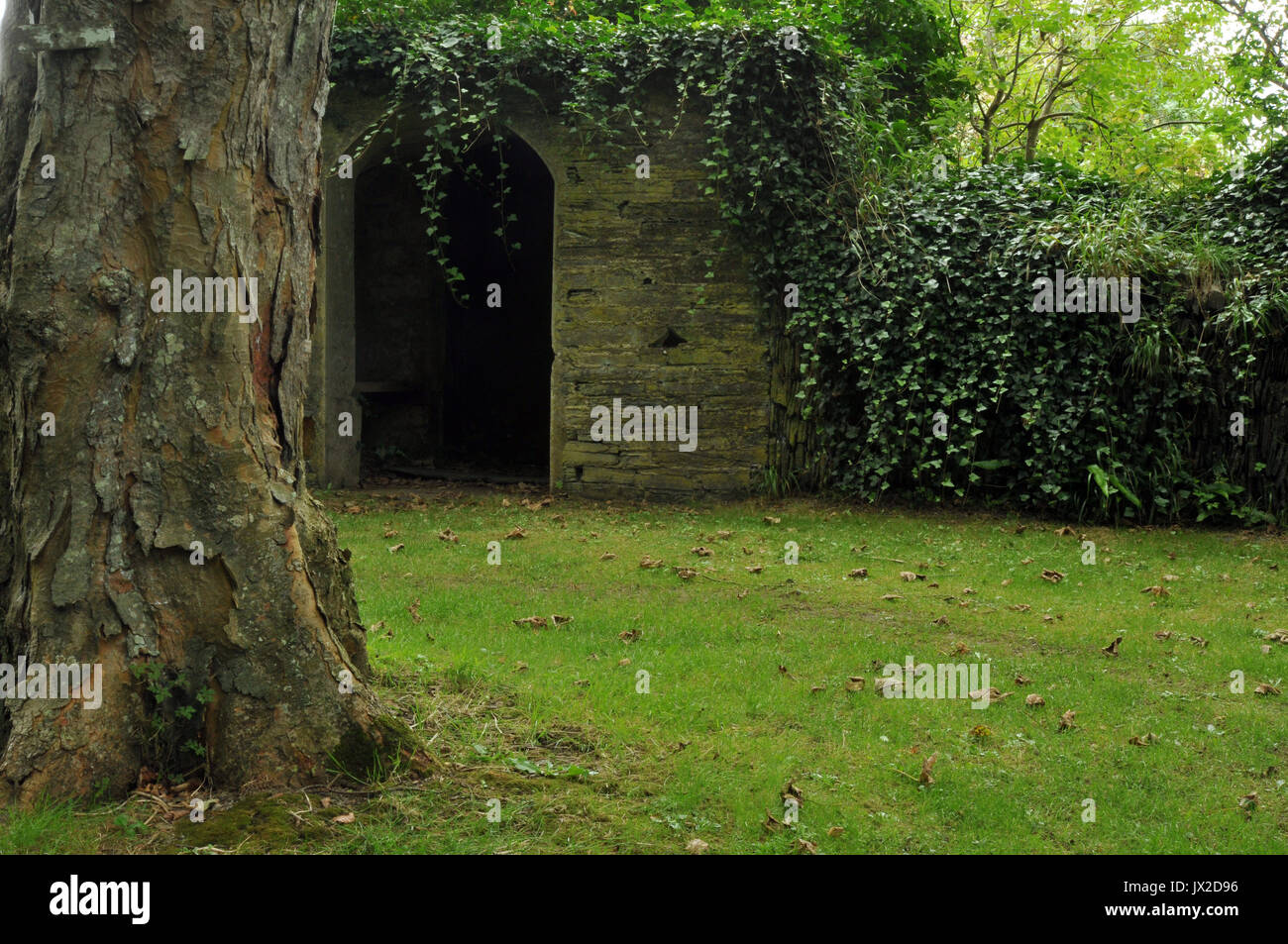 Les jardins de prideaux place padstow uk en été avec des jardins verdoyants et de fontaines et statues motifs jardinage officiellement maintenu par des jardiniers weel Banque D'Images