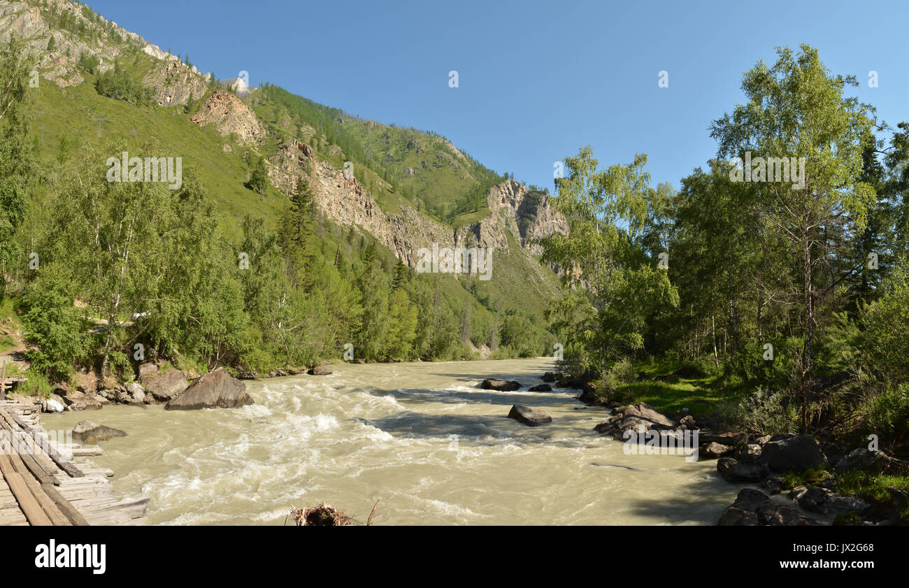 River Chuya, l'Altaï, en Sibérie, Russie Banque D'Images