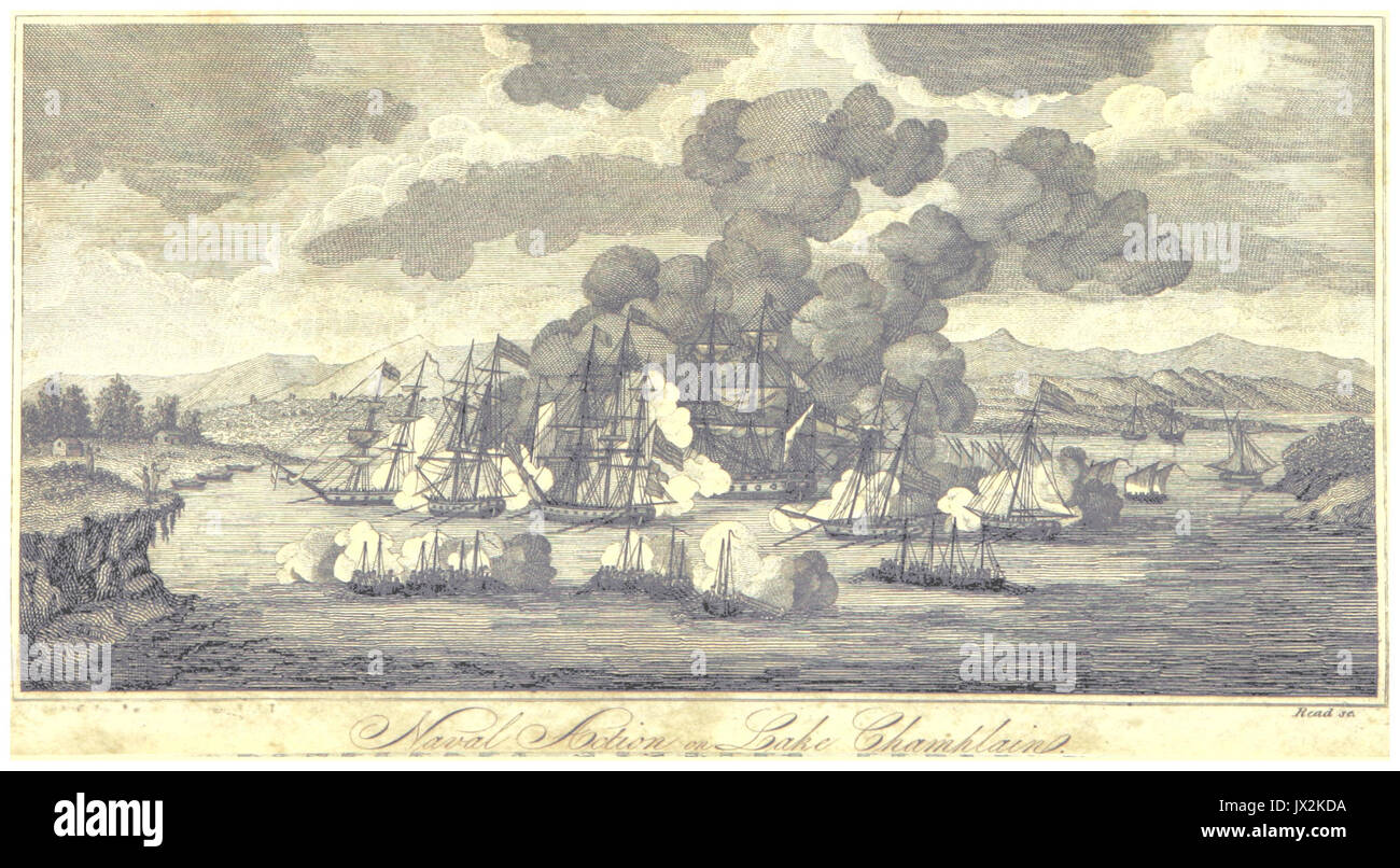 KIMBALL1816 Action navale sur le lac Champlain Banque D'Images