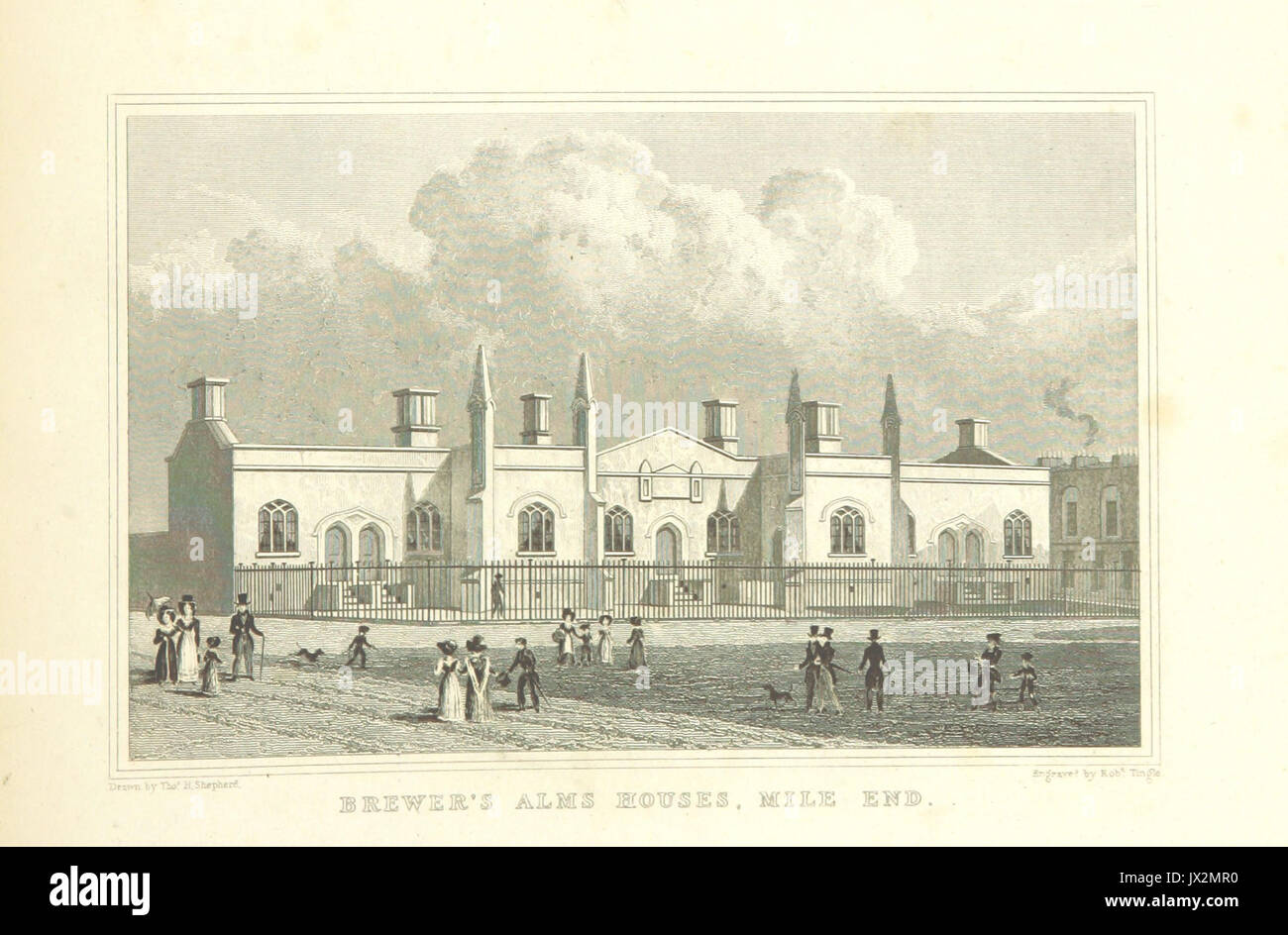 Brewer's Alms Maisons, Mile End Shepherd, améliorations métropolitaine (1828), p323 Banque D'Images