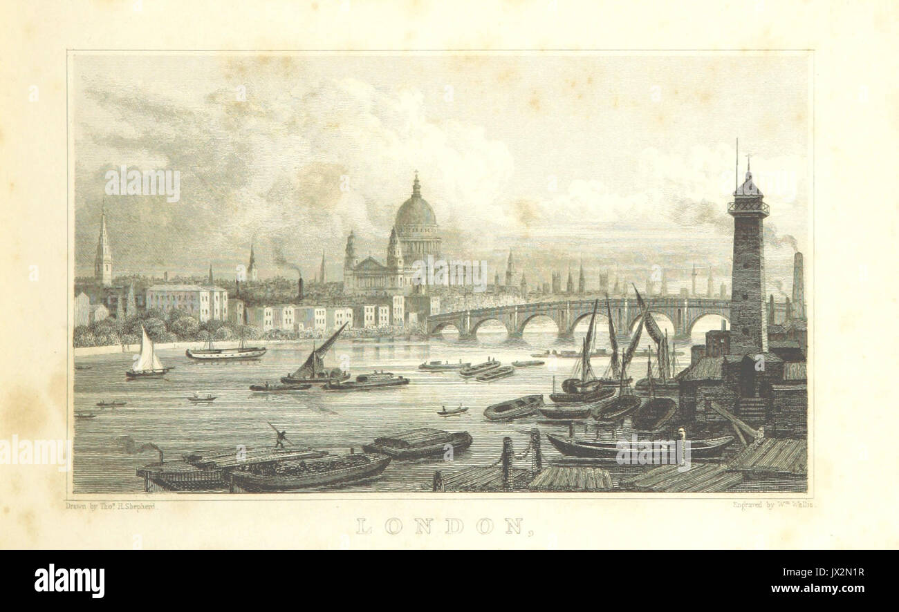 Londres (vue générale montrant Blackfrairs et Pont St Pauls) Shepherd, Metropolitan Améliorations (1828), p189 Banque D'Images