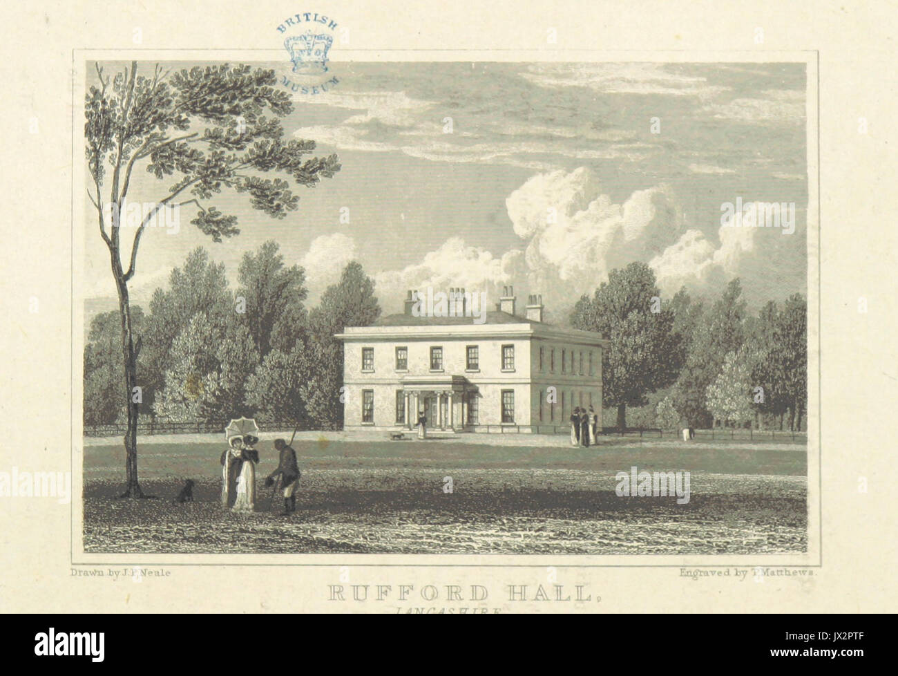Neale(1818) p2 234 Rufford Hall, Lancashire Banque D'Images