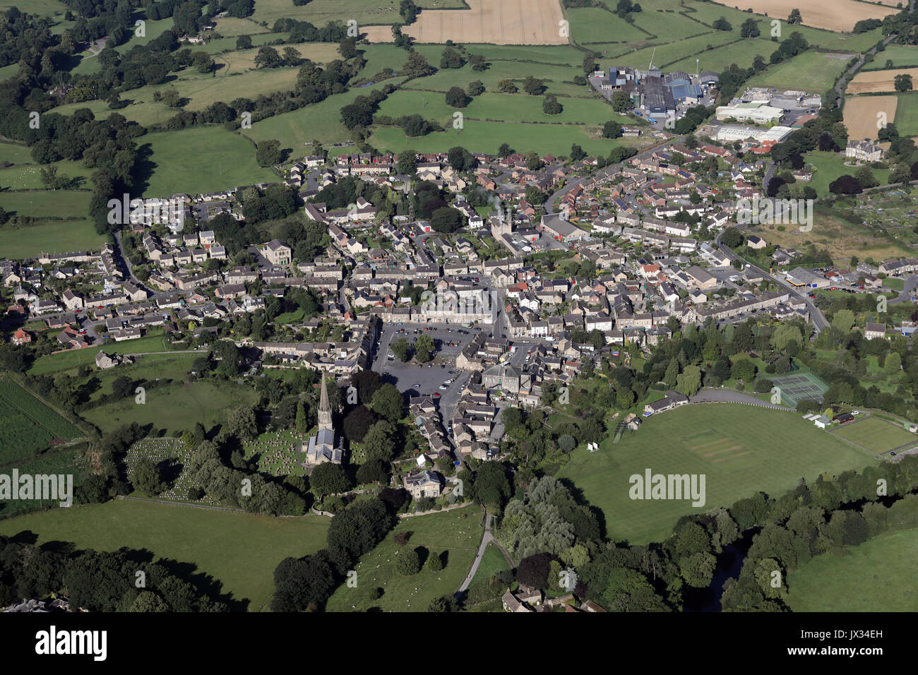 Vue aérienne de Masham village, North Yorkshire, UK Banque D'Images