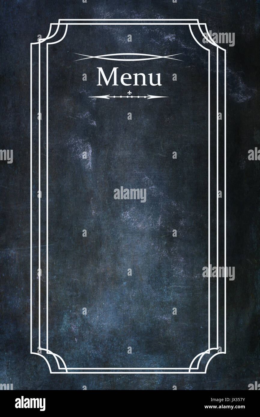 Au menu tableau noir ou tableau blanc poussiéreux avec arrière-plan prix pour copier l'espace. Banque D'Images