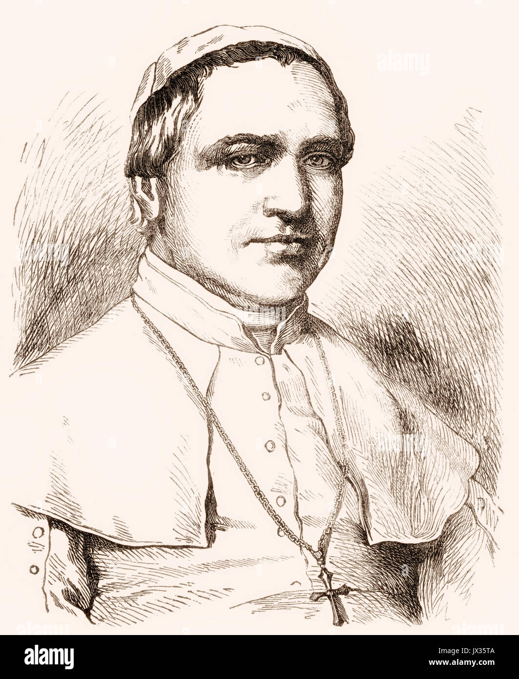 Le pape Pie IX, le 13 mai 1792 - 7 février 1878, régna en tant que Pape du 16 juin 1846 à sa mort Banque D'Images