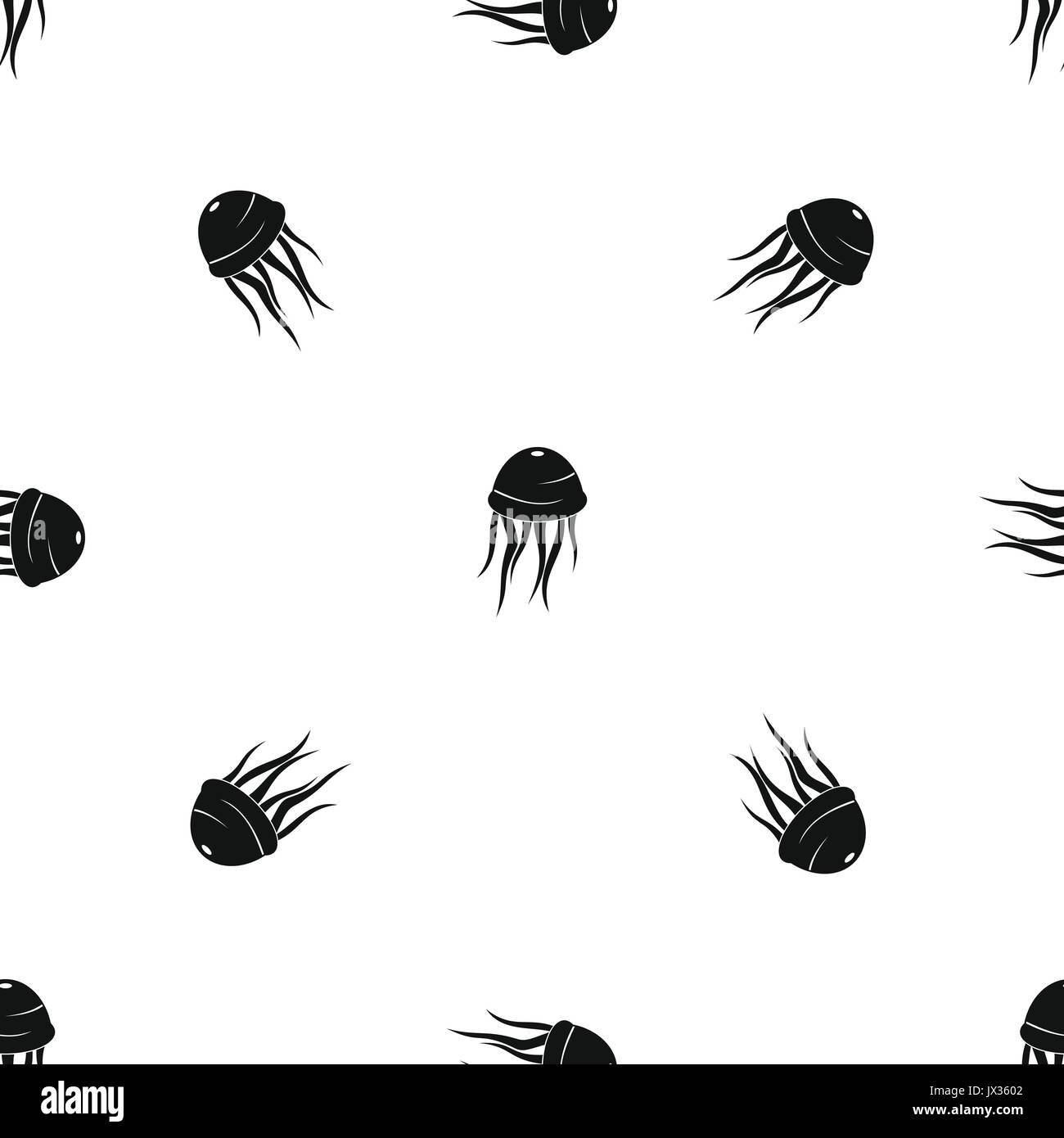 Modèle Méduse noire transparente Illustration de Vecteur