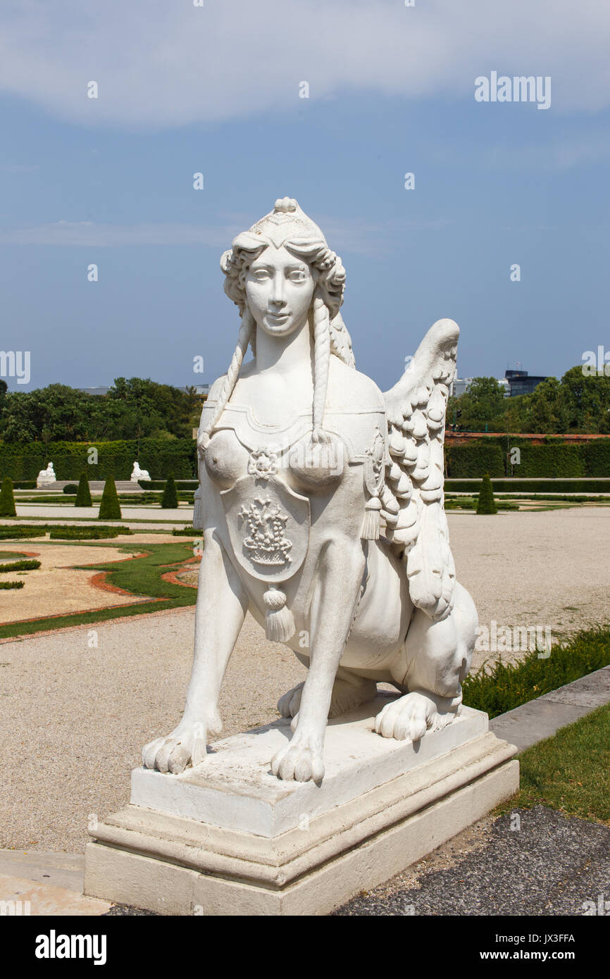 Angel en Français Jardin de Baroque Summer residence Belvedere, Vienne, Autriche, patrimoine mondial Banque D'Images