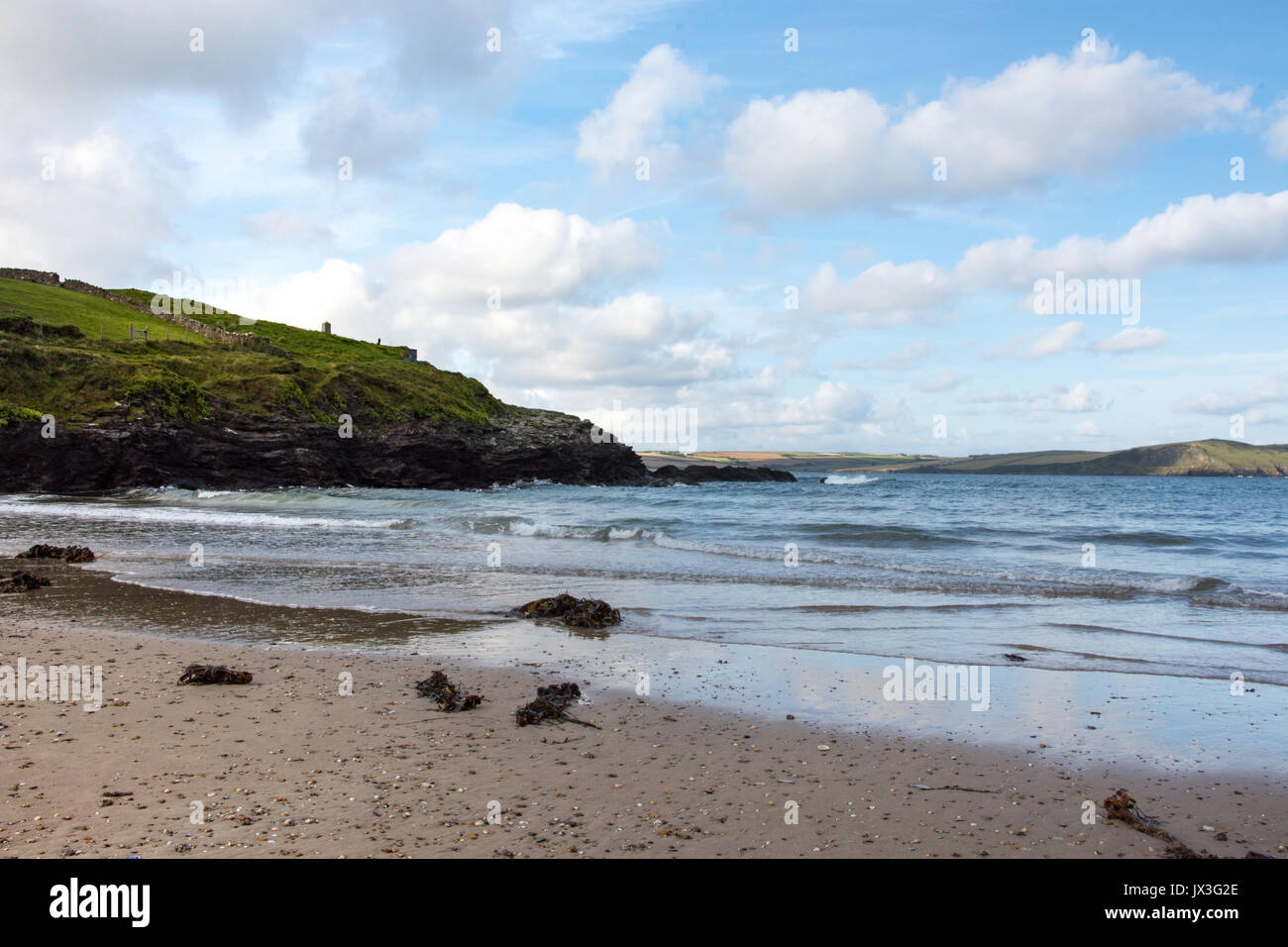 Plage à nouveau Pozeath, North Cornwall, UK Banque D'Images