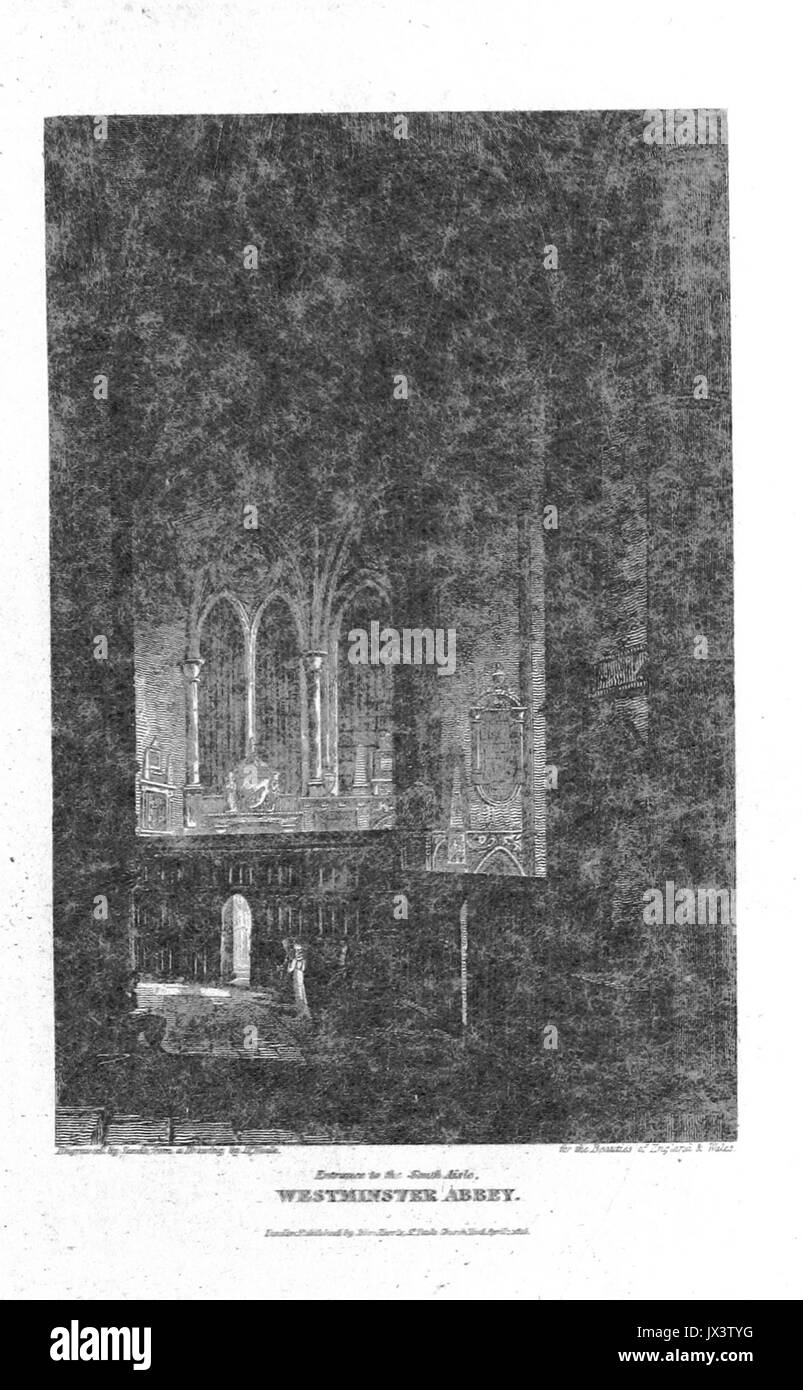 Brayley(1820) p4 019 Entrée du côté sud, l'abbaye de Westminster Banque D'Images