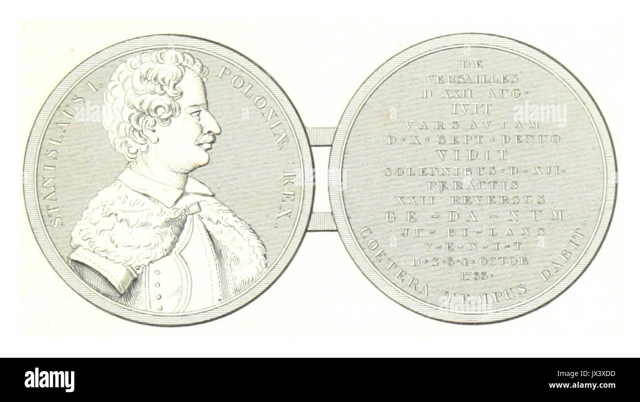 CHODZKO(1839) p149 MÉDAILLES FRAPPEES A L'OCCASION DU DÉPART DE VERSAILLES, roi Stanislas Leszczynski Banque D'Images CHODZKO(1839) p149 MÉDAILLES FRAPPEES A L'OCCASION DU DÉPART DE VERSAILLES, roi Stanislas Leszczynski Banque D'Images
