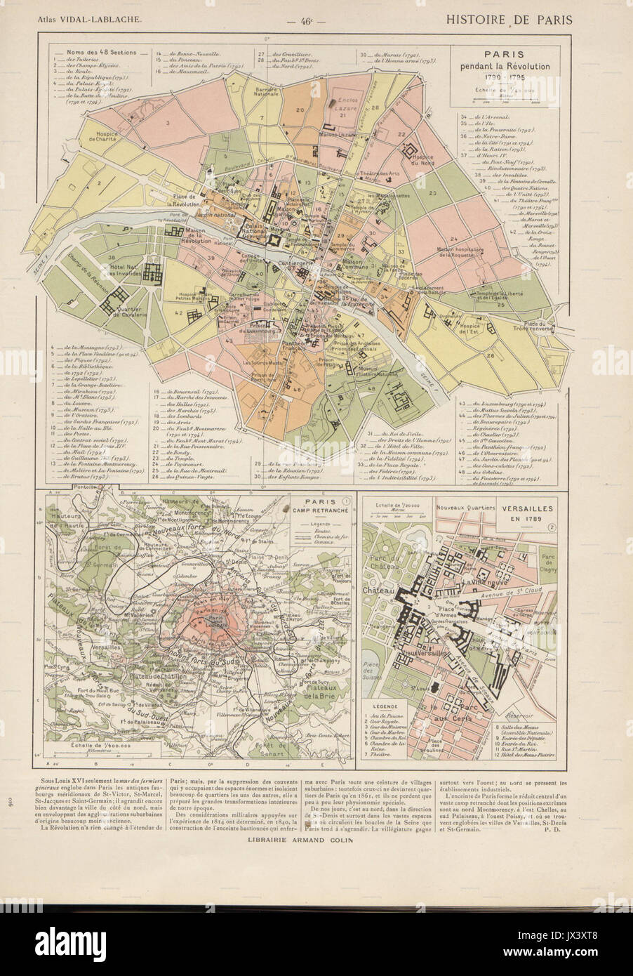Vidal Lablache Atlas General Histoire et géographie, Paris 1795 et Versailles 1789 Hipkiss Banque D'Images