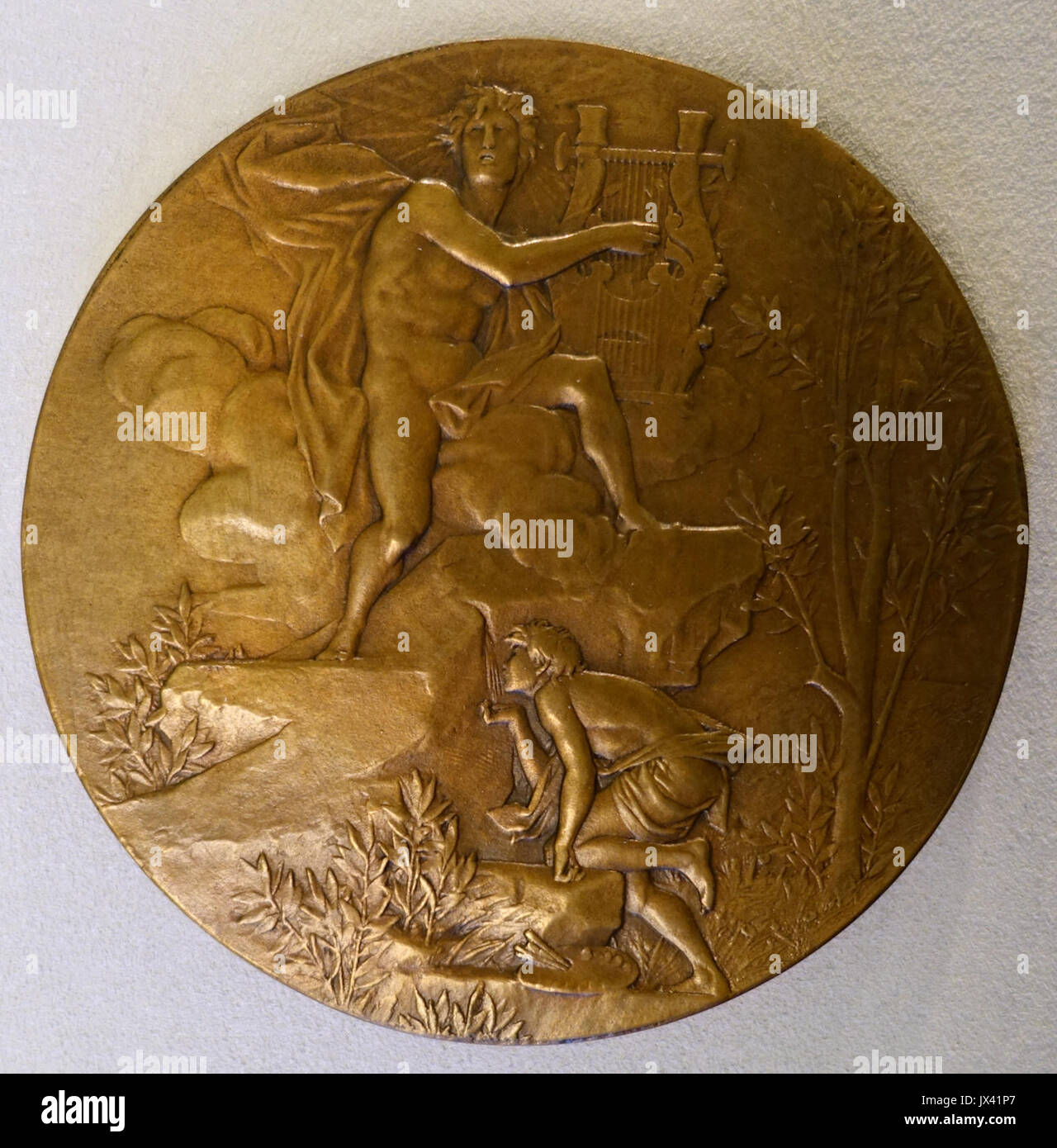 J Elie Delaunay, peintre, Apollo et la Muse, par Jules Clément Chaplain, non daté, Musée de Bode DSC02837 Banque D'Images