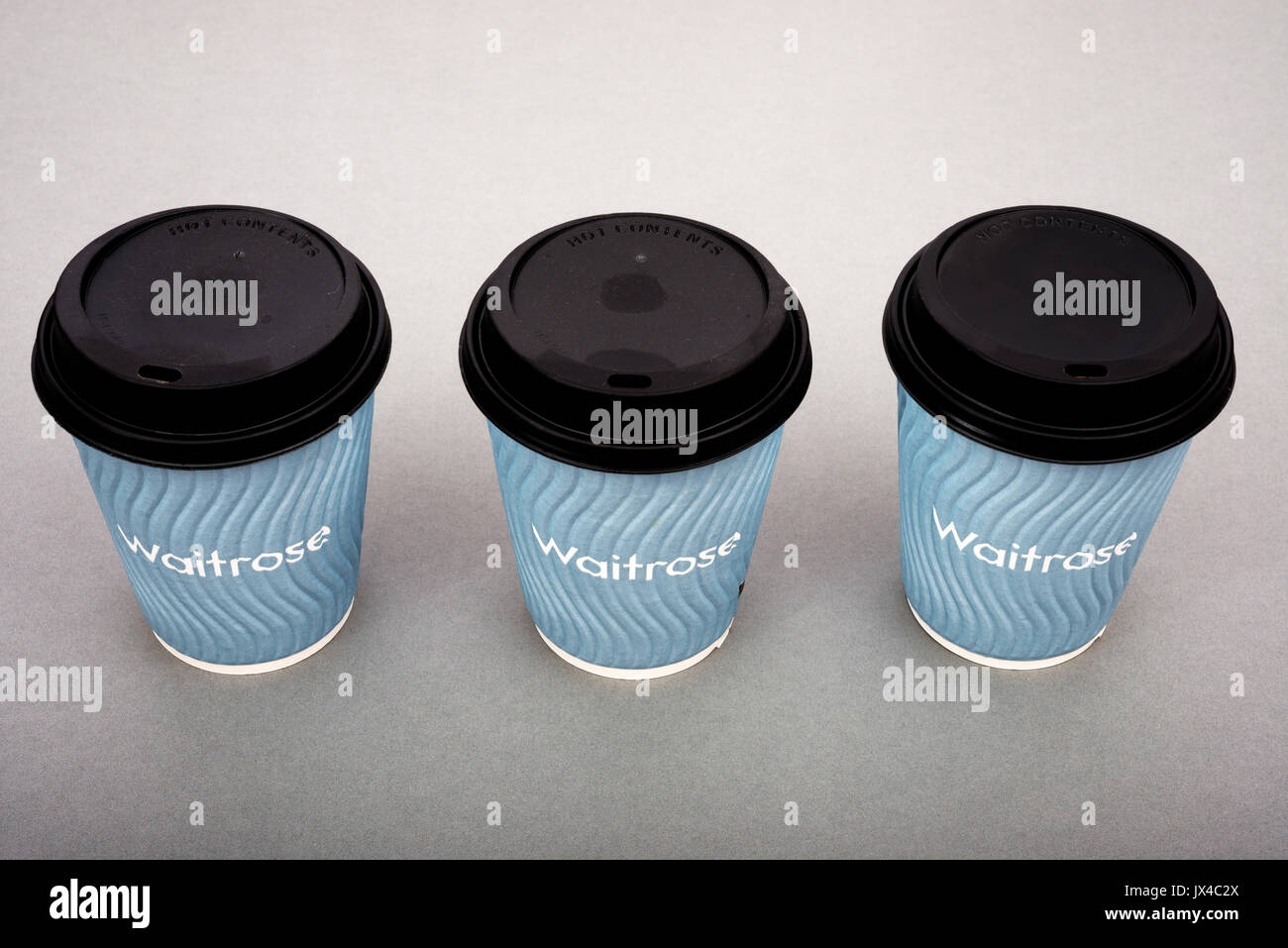 Waitrose tasses à café à emporter Banque D'Images