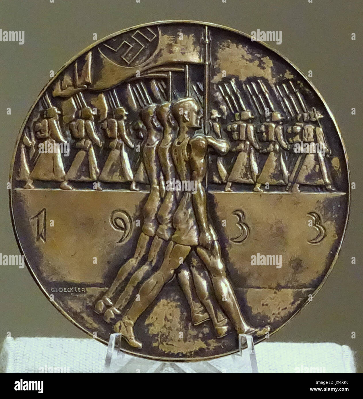Médaille sportive par Oskar Gloeckler, Cologne, Allemagne, août 1933, bronze Spurlock Museum, UIUC DSC06117 Banque D'Images