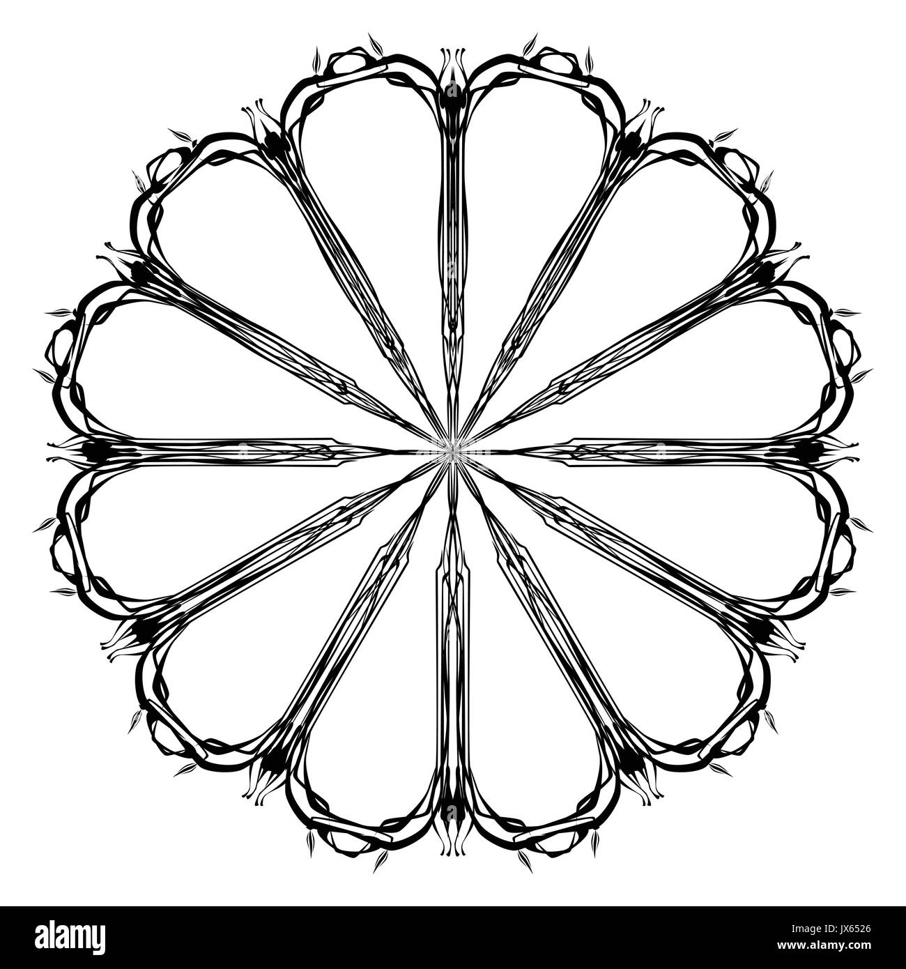 Une fine ligne style mandala isolé sur fond blanc Illustration de Vecteur