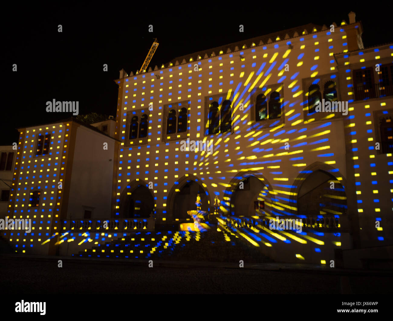Sintra, Portugal 11 Août 2017 Festival de l'Aura, la lumière d'explosion - Klaus Obermaier, Maison Dansante, projection de lumière interactive au Sintra Palace f Banque D'Images