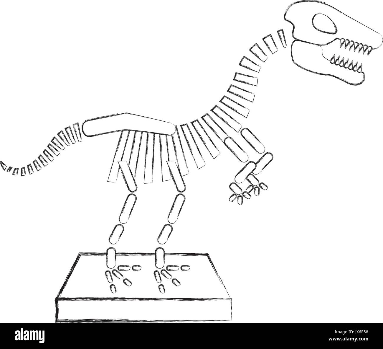 Icône squelette dinosaure Musée Illustration de Vecteur