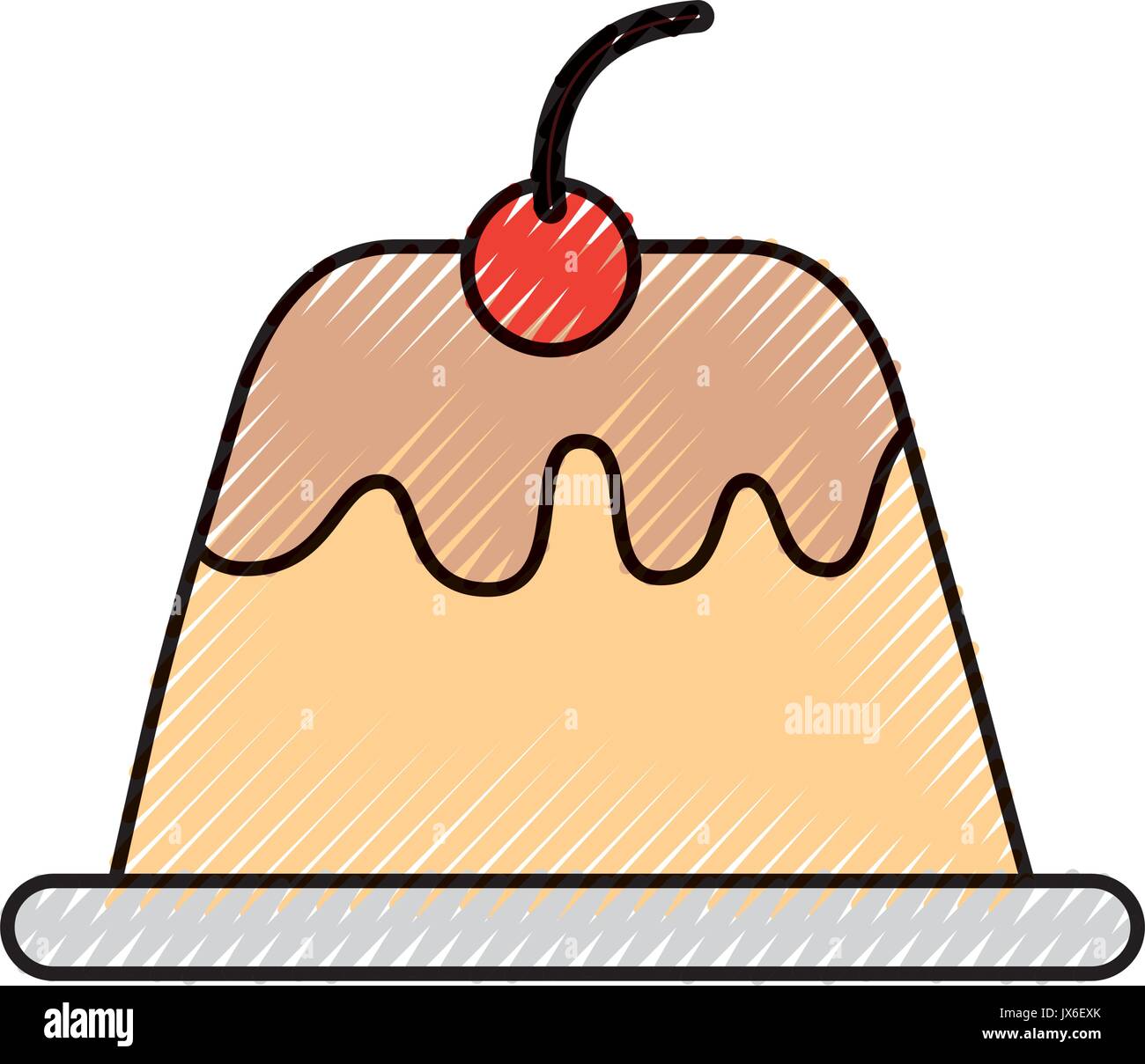 Pouding sucré icône isolé Illustration de Vecteur