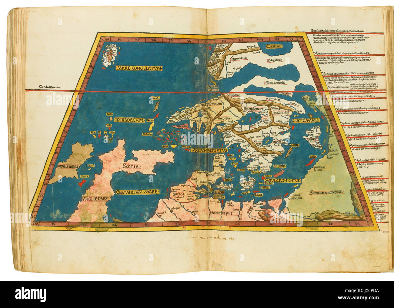 11e carte de l'Europe Banque D'Images