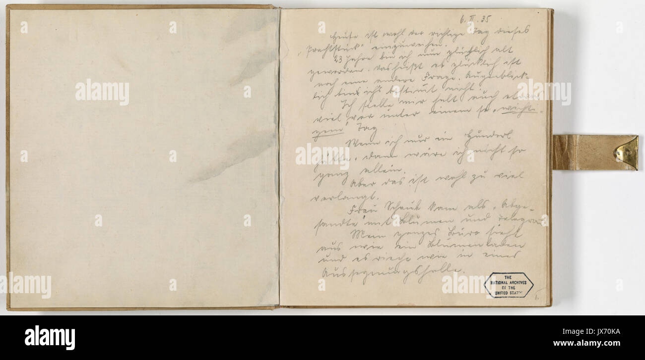 Journal d'Eva Braun page 1 Banque D'Images