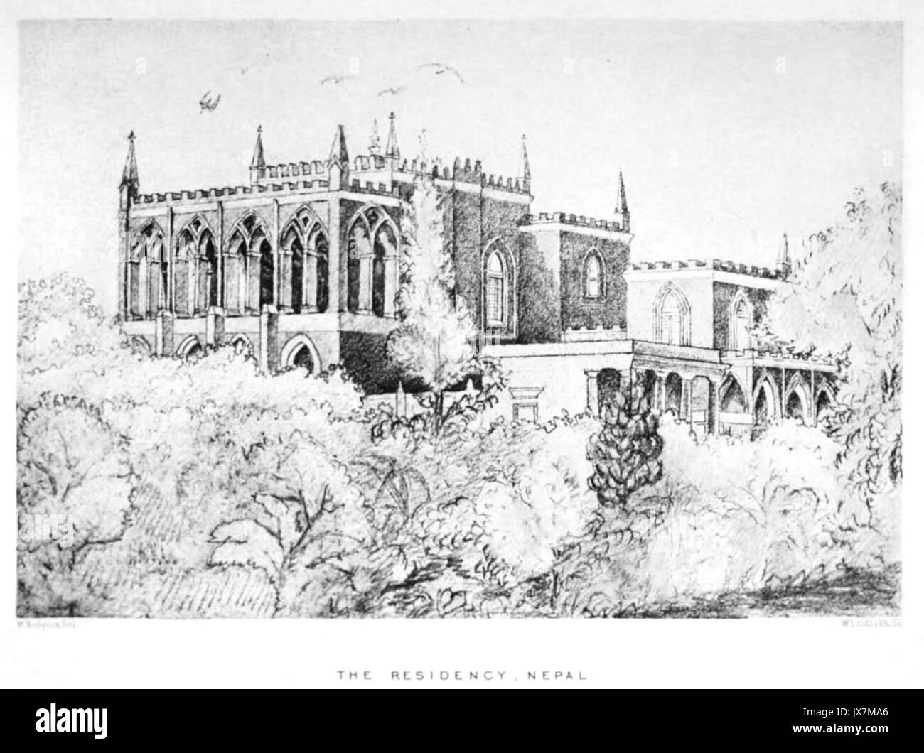 Une représentation photographique ou artistique d'un programme de résidence au Népal, montrant le paysage culturel, le mode de vie local et les éléments environnementaux entourant l'expérience de résidence. Banque D'Images