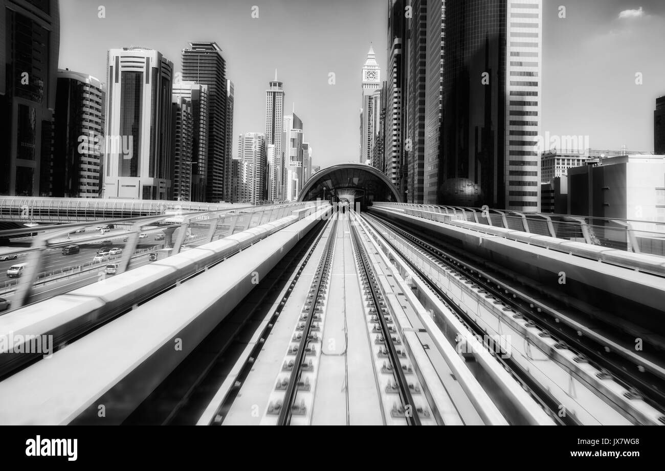 Le métro de Dubaï (Émirats arabes unis) Banque D'Images