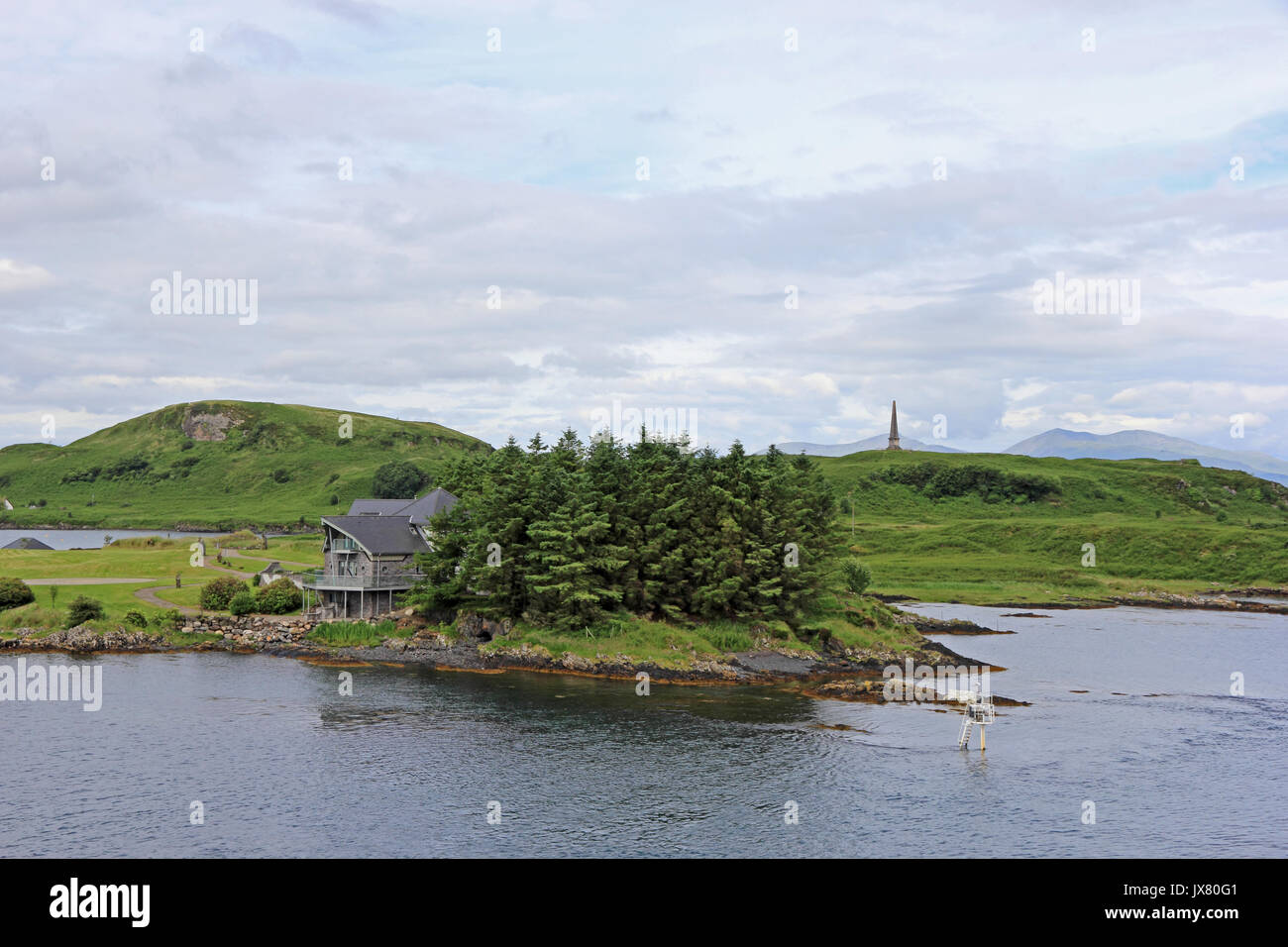 Superbe maison d'architecture sur le nord de l'île de Kerrera de point, au large d'Oban, Scotland Banque D'Images