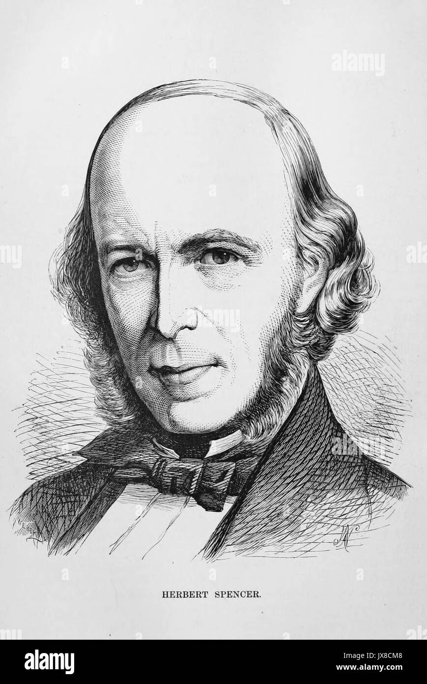 HERBERT SPENSER (1820-1903) biologiste anglais et théoricien politique libéral Banque D'Images